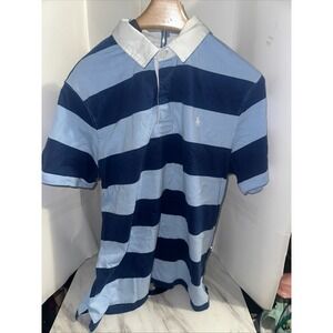 Polo Ralph Lauren Kids Striped Polo Shirt Blue White Size XL (18-20)